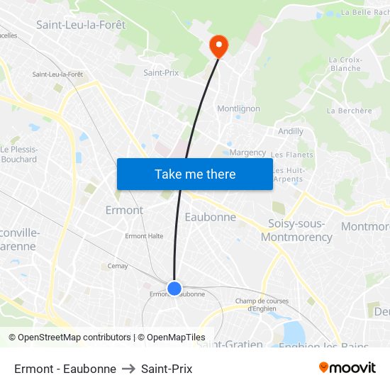 Ermont - Eaubonne to Saint-Prix map
