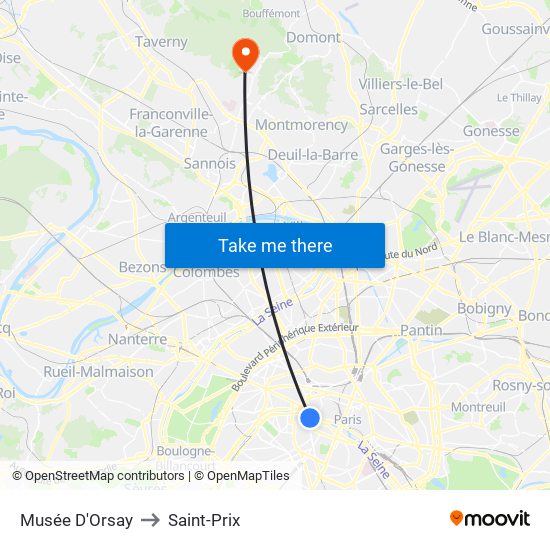 Musée D'Orsay to Saint-Prix map