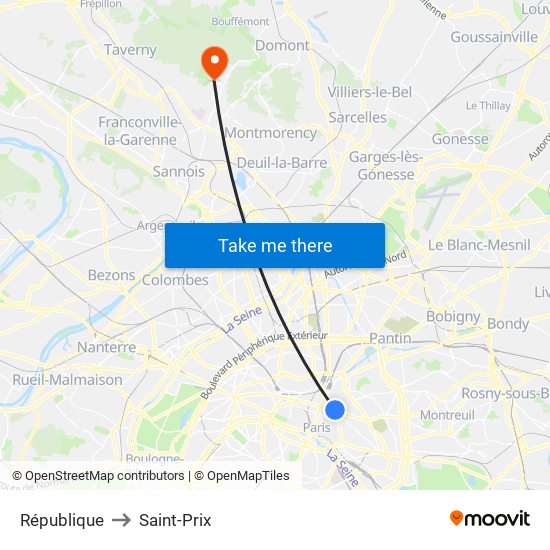 République to Saint-Prix map