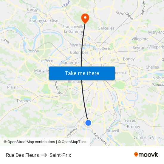 Rue Des Fleurs to Saint-Prix map