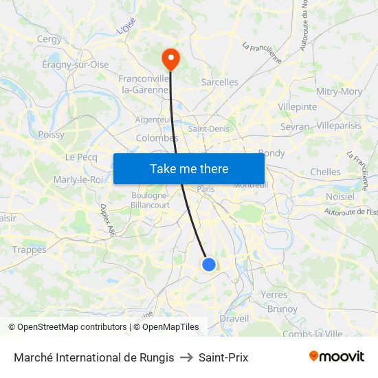 Marché International de Rungis to Saint-Prix map