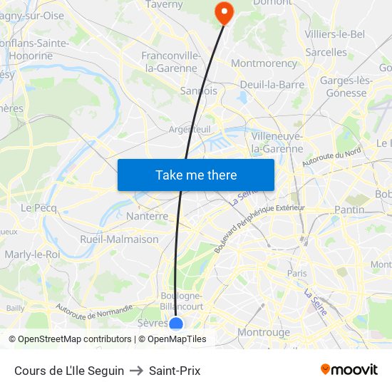 Cours de L'Ile Seguin to Saint-Prix map