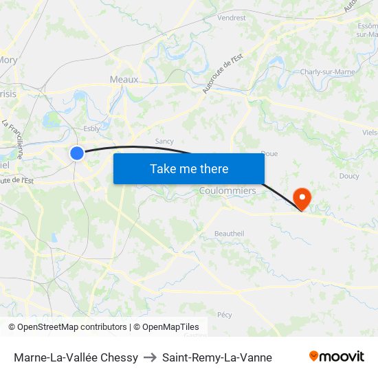 Marne-La-Vallée Chessy to Saint-Remy-La-Vanne map