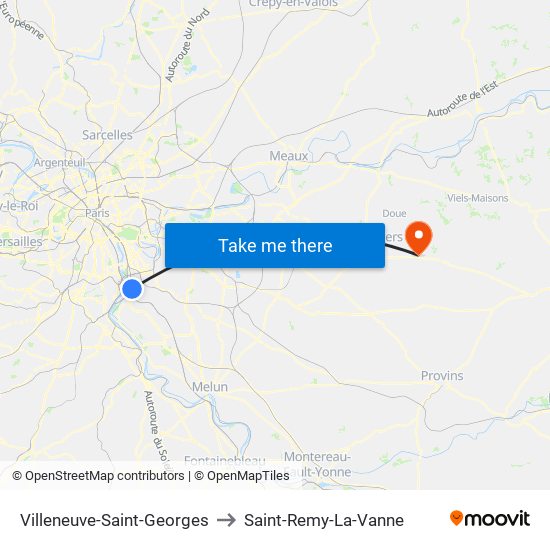 Villeneuve-Saint-Georges to Saint-Remy-La-Vanne map