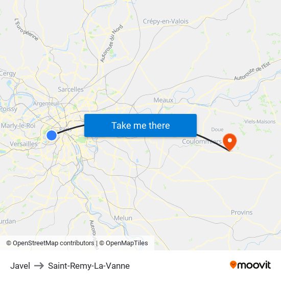 Javel to Saint-Remy-La-Vanne map