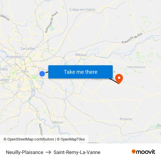 Neuilly-Plaisance to Saint-Remy-La-Vanne map