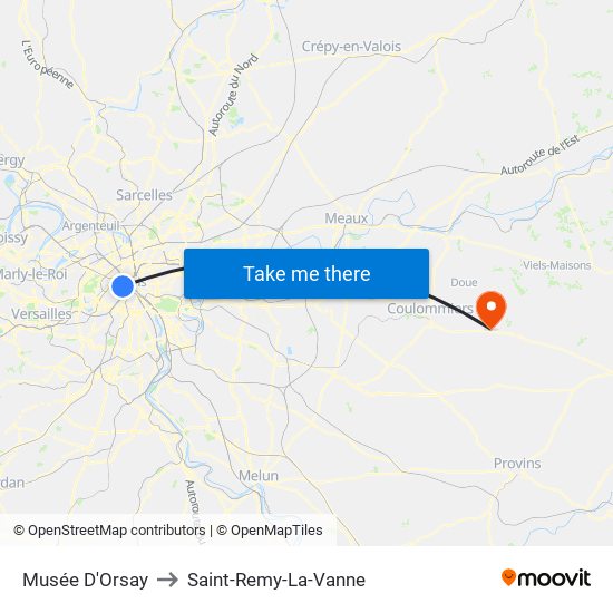 Musée D'Orsay to Saint-Remy-La-Vanne map