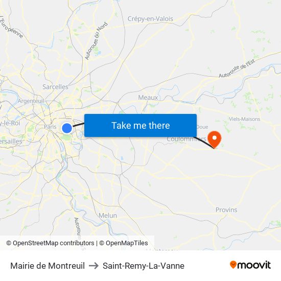 Mairie de Montreuil to Saint-Remy-La-Vanne map