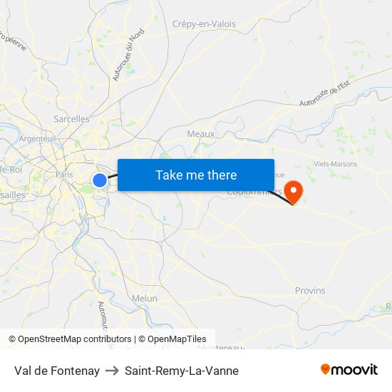 Val de Fontenay to Saint-Remy-La-Vanne map