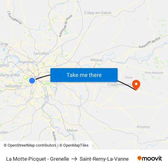 La Motte-Picquet - Grenelle to Saint-Remy-La-Vanne map