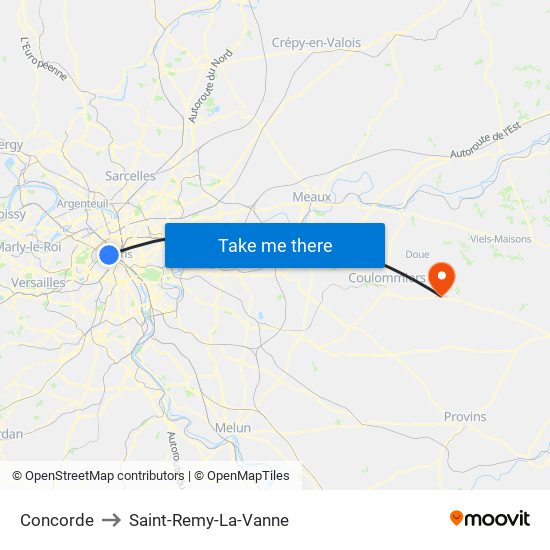 Concorde to Saint-Remy-La-Vanne map