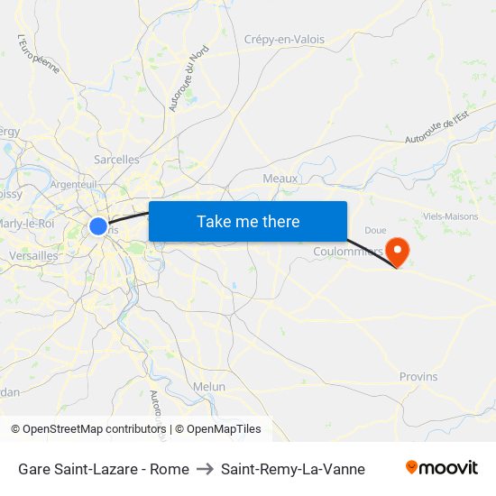 Gare Saint-Lazare - Rome to Saint-Remy-La-Vanne map