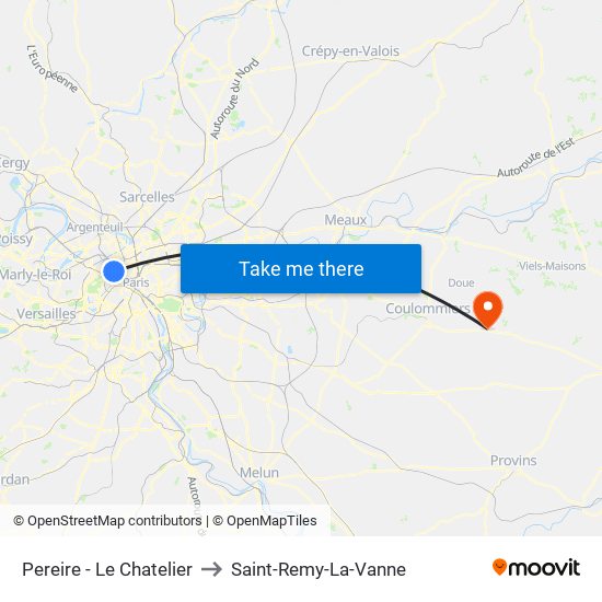 Pereire - Le Chatelier to Saint-Remy-La-Vanne map