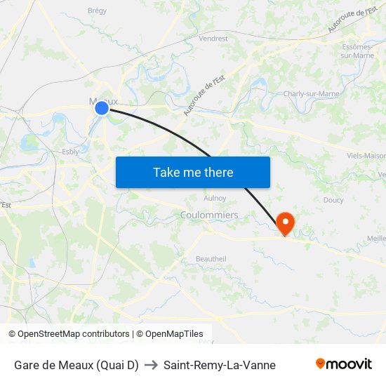 Gare de Meaux (Quai D) to Saint-Remy-La-Vanne map