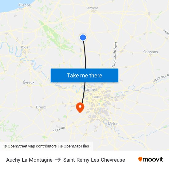 Auchy-La-Montagne to Saint-Remy-Les-Chevreuse map