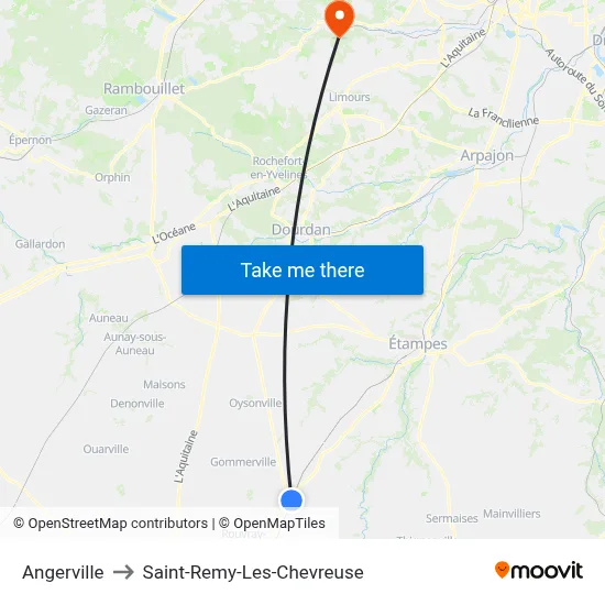 Angerville to Saint-Remy-Les-Chevreuse map