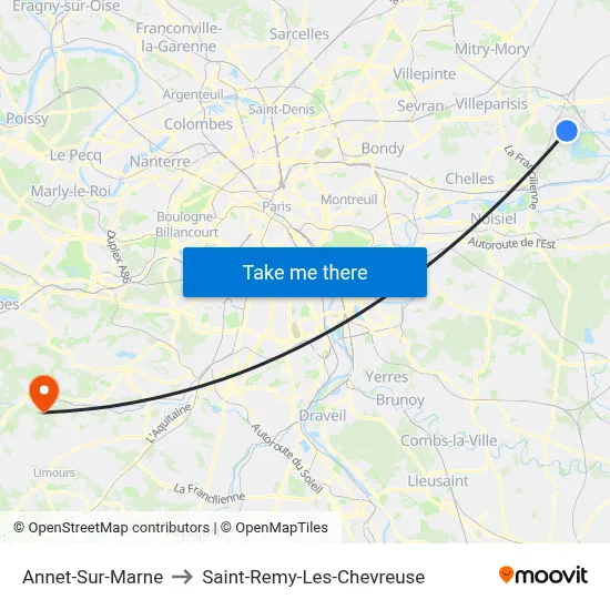 Annet-Sur-Marne to Saint-Remy-Les-Chevreuse map