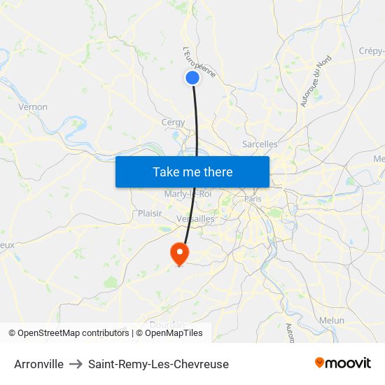 Arronville to Saint-Remy-Les-Chevreuse map