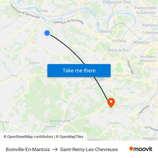 Boinville-En-Mantois to Saint-Remy-Les-Chevreuse map