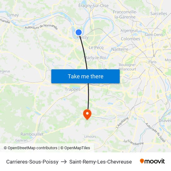 Carrieres-Sous-Poissy to Saint-Remy-Les-Chevreuse map