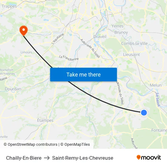 Chailly-En-Biere to Saint-Remy-Les-Chevreuse map