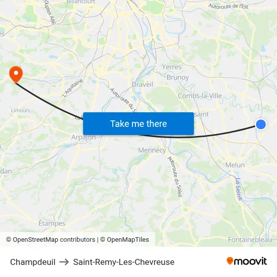 Champdeuil to Saint-Remy-Les-Chevreuse map