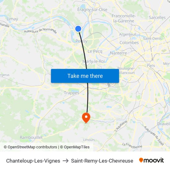 Chanteloup-Les-Vignes to Saint-Remy-Les-Chevreuse map