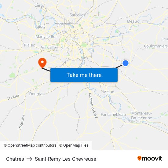 Chatres to Saint-Remy-Les-Chevreuse map