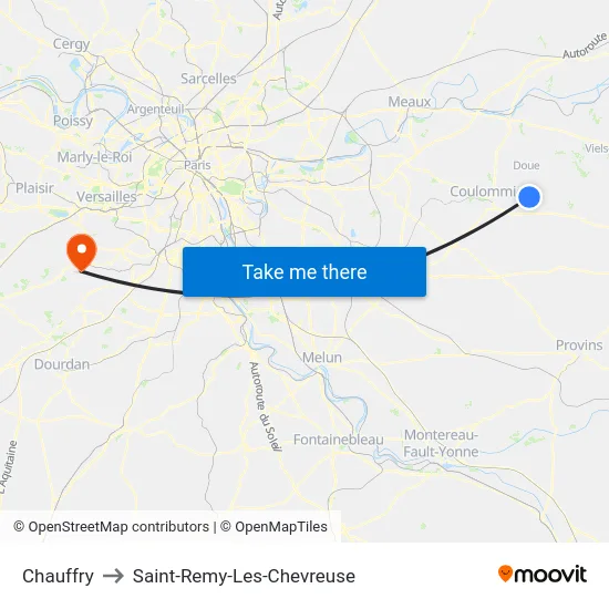 Chauffry to Saint-Remy-Les-Chevreuse map