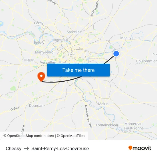 Chessy to Saint-Remy-Les-Chevreuse map