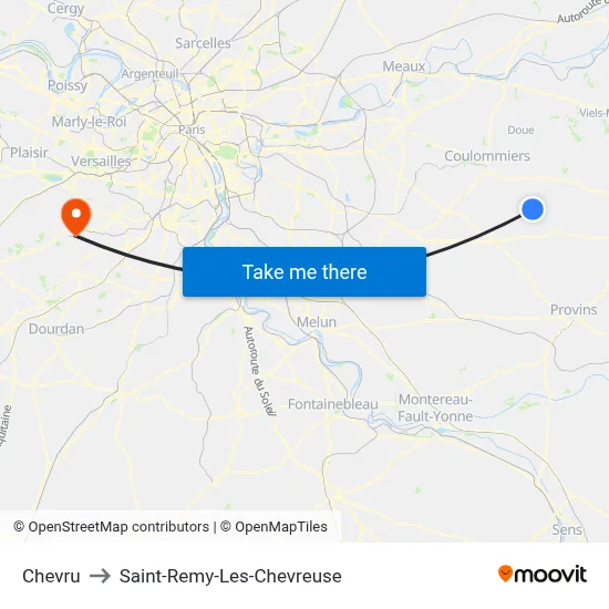 Chevru to Saint-Remy-Les-Chevreuse map