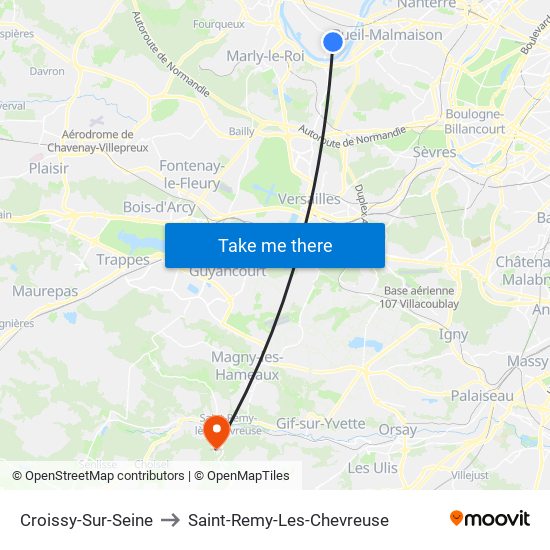 Croissy-Sur-Seine to Saint-Remy-Les-Chevreuse map