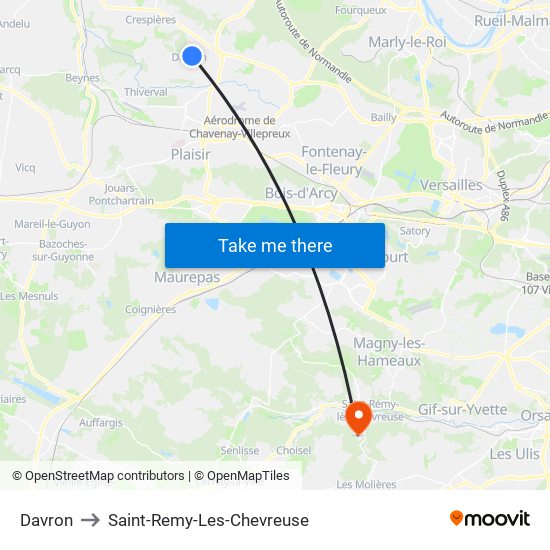 Davron to Saint-Remy-Les-Chevreuse map