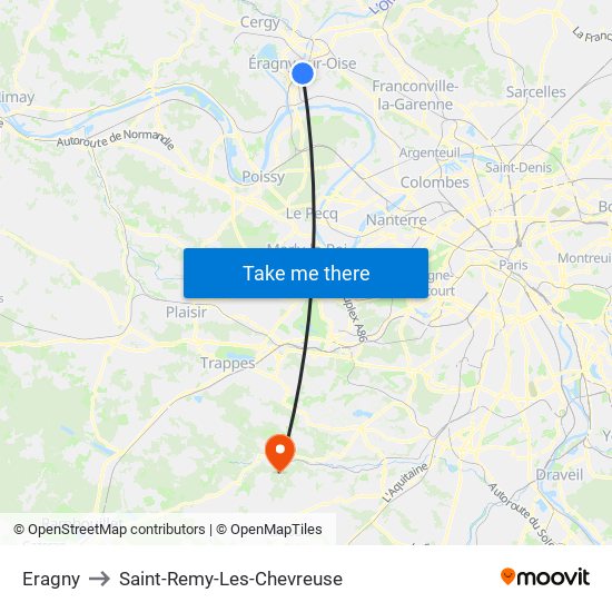 Eragny to Saint-Remy-Les-Chevreuse map
