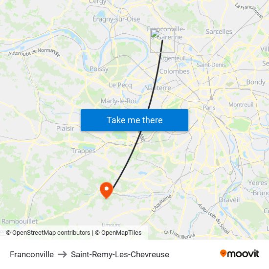 Franconville to Saint-Remy-Les-Chevreuse map