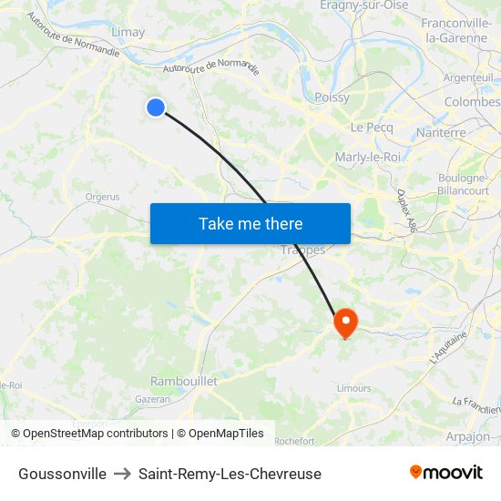Goussonville to Saint-Remy-Les-Chevreuse map