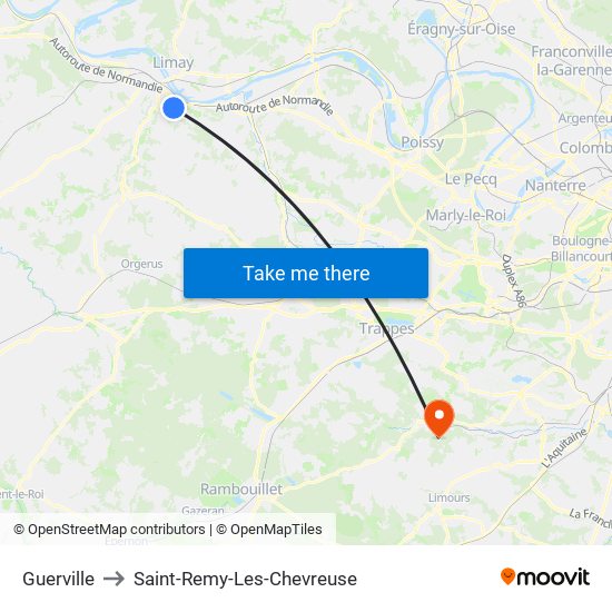 Guerville to Saint-Remy-Les-Chevreuse map