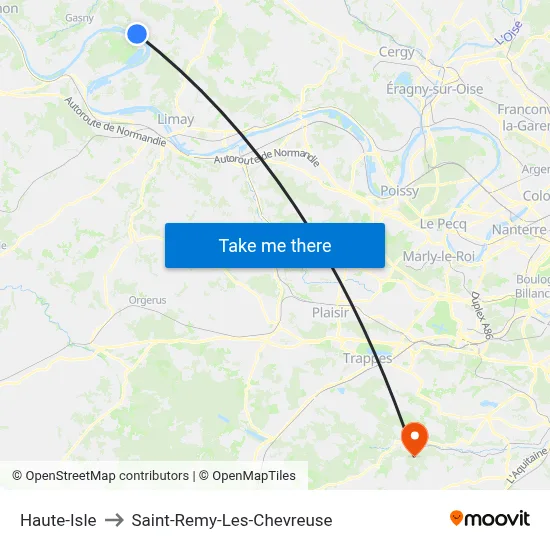 Haute-Isle to Saint-Remy-Les-Chevreuse map