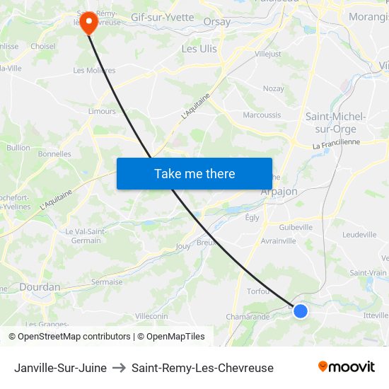 Janville-Sur-Juine to Saint-Remy-Les-Chevreuse map