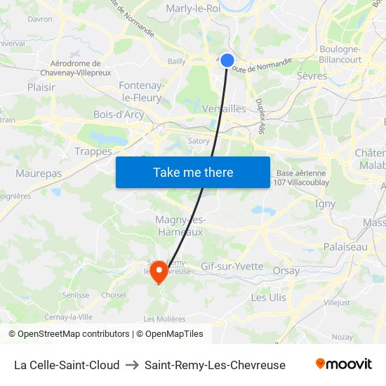 La Celle-Saint-Cloud to Saint-Remy-Les-Chevreuse map