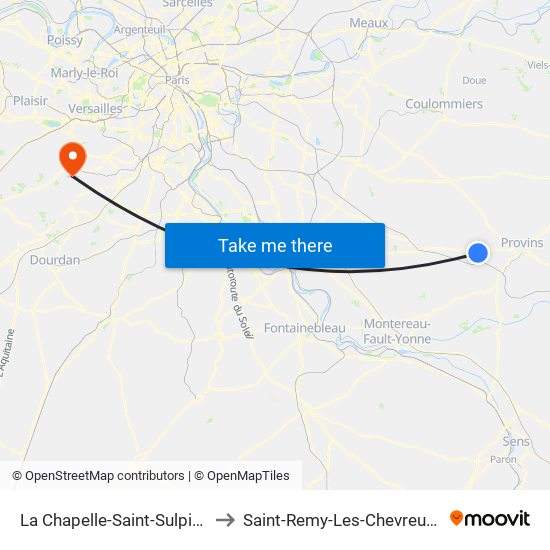 La Chapelle-Saint-Sulpice to Saint-Remy-Les-Chevreuse map