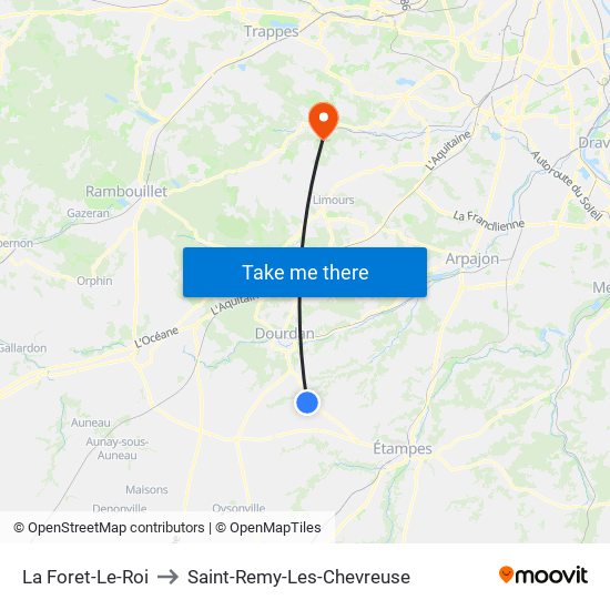 La Foret-Le-Roi to Saint-Remy-Les-Chevreuse map