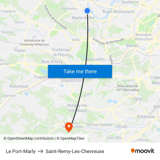 Le Port-Marly to Saint-Remy-Les-Chevreuse map