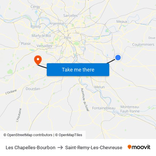 Les Chapelles-Bourbon to Saint-Remy-Les-Chevreuse map