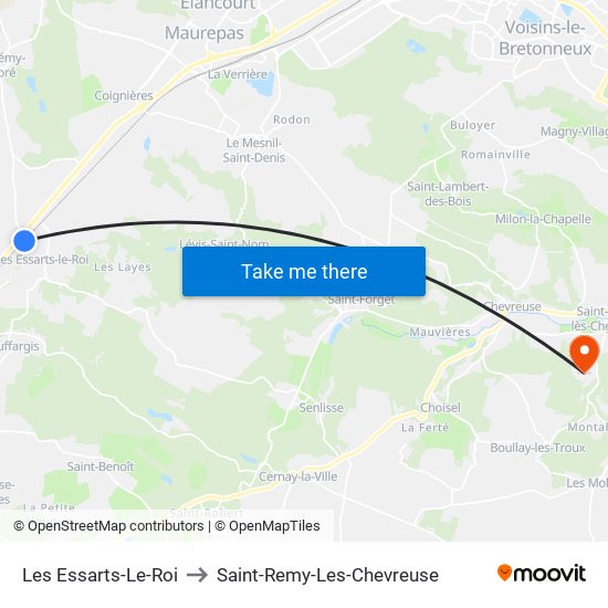 Les Essarts-Le-Roi to Saint-Remy-Les-Chevreuse map