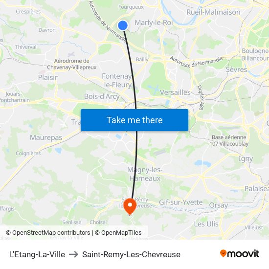 L'Etang-La-Ville to Saint-Remy-Les-Chevreuse map