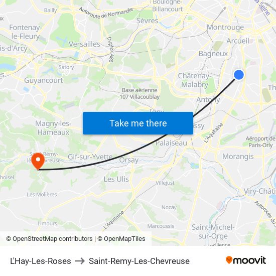 L'Hay-Les-Roses to Saint-Remy-Les-Chevreuse map