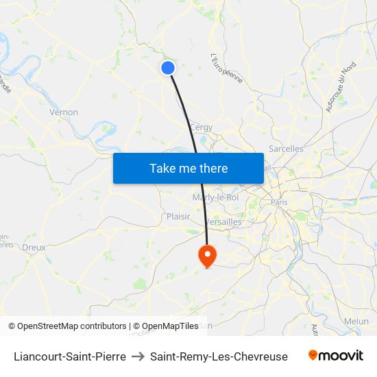 Liancourt-Saint-Pierre to Saint-Remy-Les-Chevreuse map