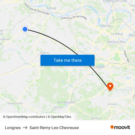 Longnes to Saint-Remy-Les-Chevreuse map