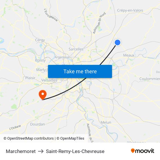 Marchemoret to Saint-Remy-Les-Chevreuse map